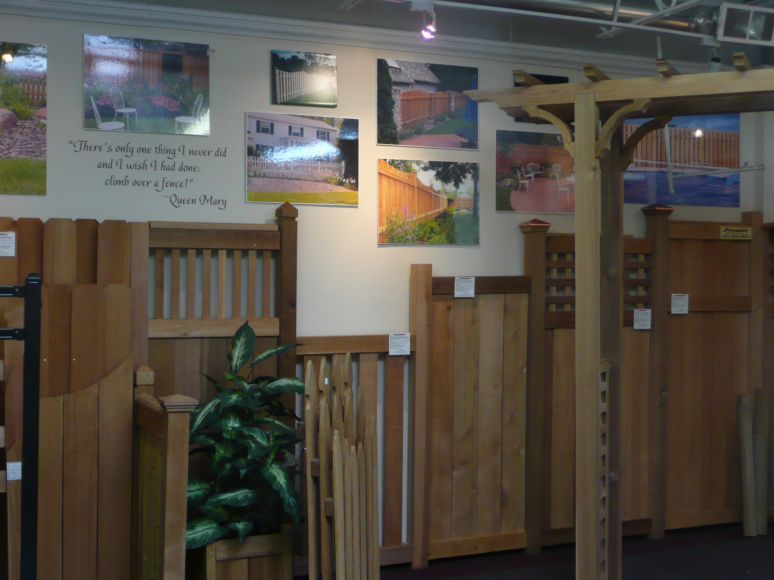 Premier Fence Showroom wood fence display